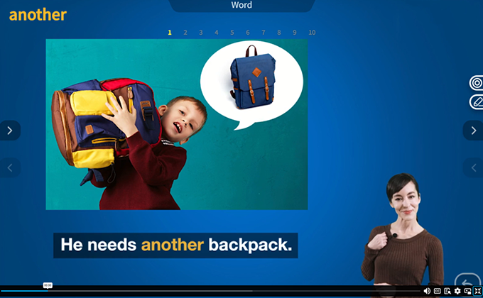 Color & Write Animation Scene featuring Target Sentence